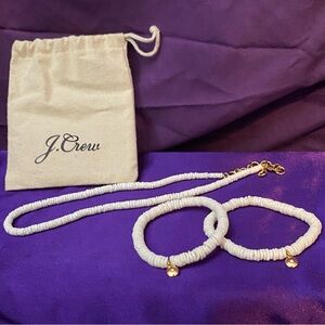 J. Crew White Puka Shell Necklace and Bracelet Set